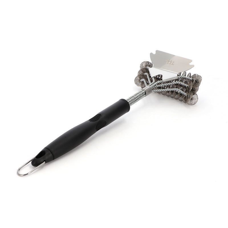 IIT 3 HEAD WIDE BBQ BRUSH WITH SCRAPER
