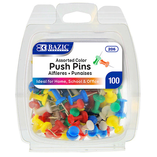 100ct PUSH PINS ASSRT COLOR -NO ONLINE SALES