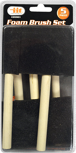 IIT 5pc FOAM BRUSH WOOD HANDLES