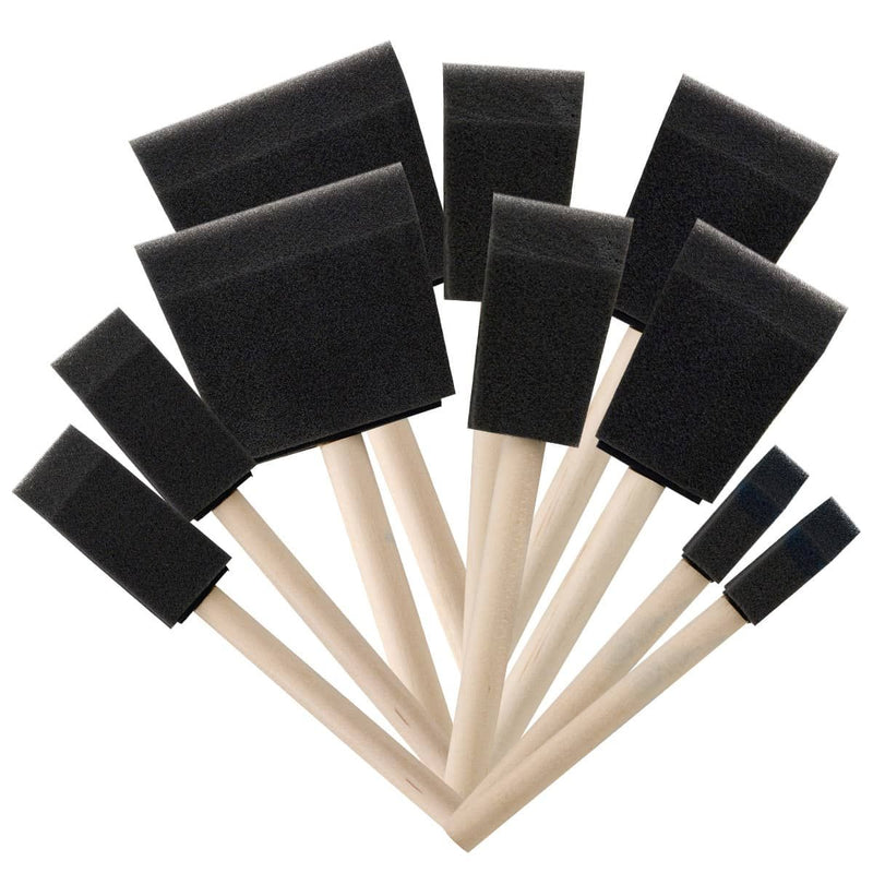 IIT 10pc FOAM BRUSH WOOD HANDLE