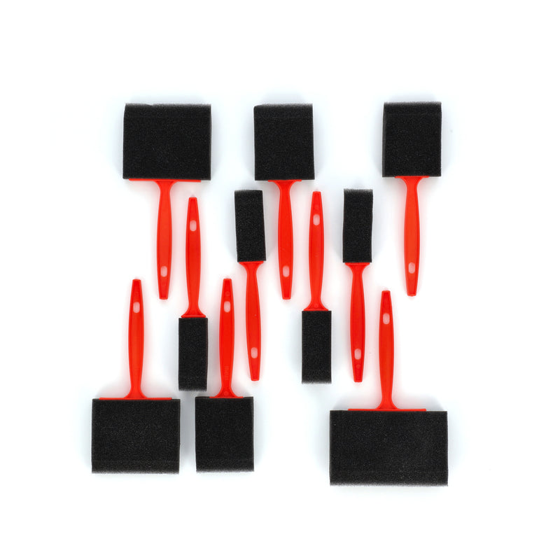 10pc FOAM BRUSH JUMBO PACK PLASTIC HANDLES