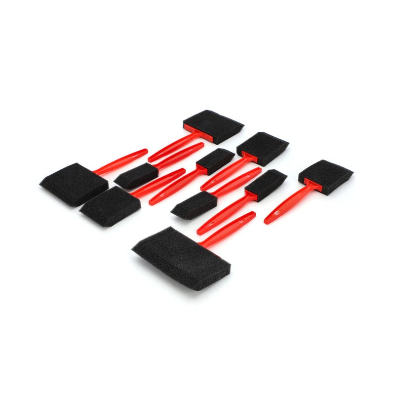 10pc FOAM BRUSH JUMBO PACK PLASTIC HANDLES