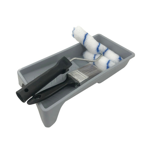 6PC 4'' PAINT TRAY & ROLLER SET 1/2'' NAP