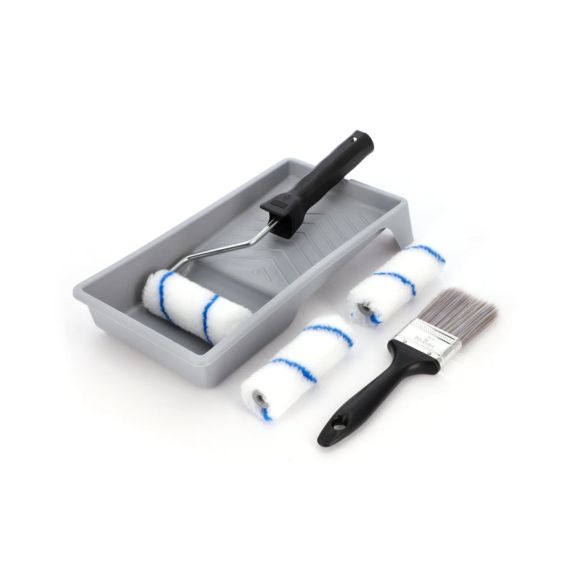 6PC 4'' PAINT TRAY & ROLLER SET 1/2'' NAP