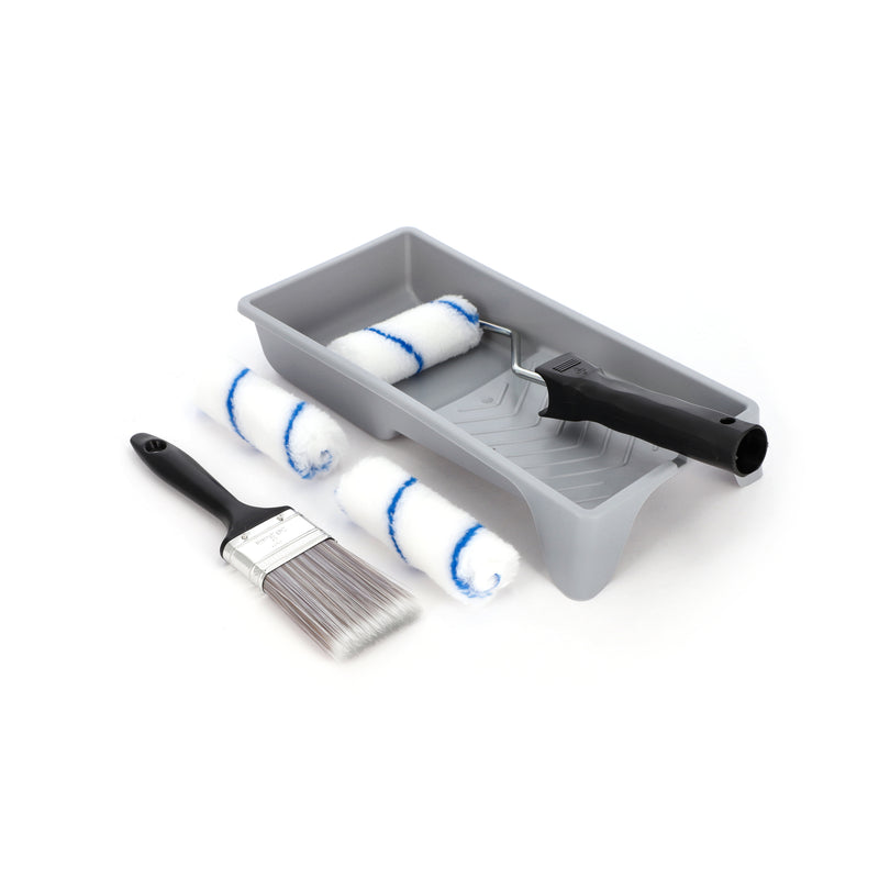 6PC 4'' PAINT TRAY & ROLLER SET 1/2'' NAP