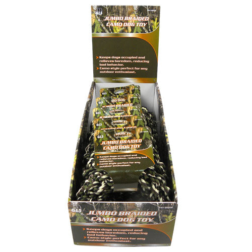 JUMBO BRAIDED CAMO DOG TOY