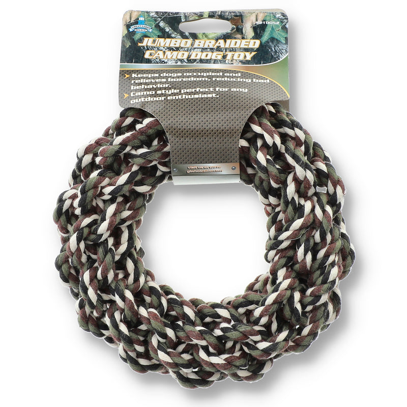 JUMBO BRAIDED CAMO DOG TOY