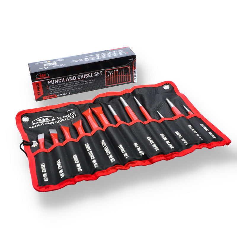 IIT PRO 12pc PUNCH AND CHISEL CR-V SET-iit pro