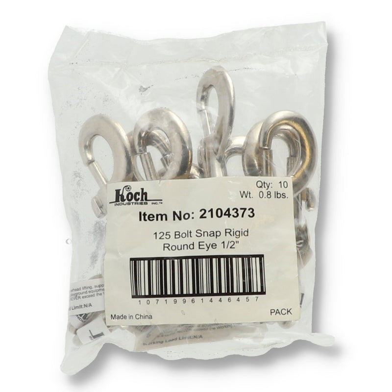 125 BOLT SNAP 1/2'' RIGID ROUND EYE