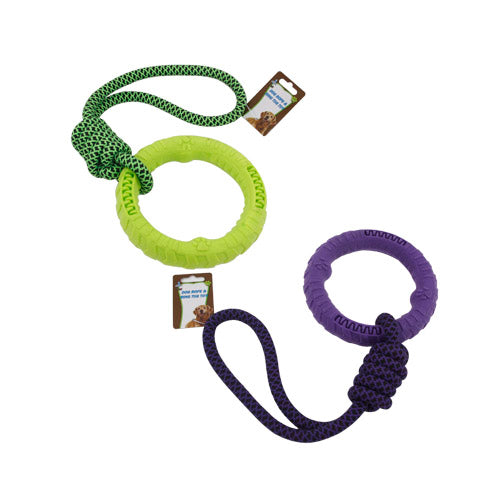 LARGE DOG ROPE & RING TUG TOY