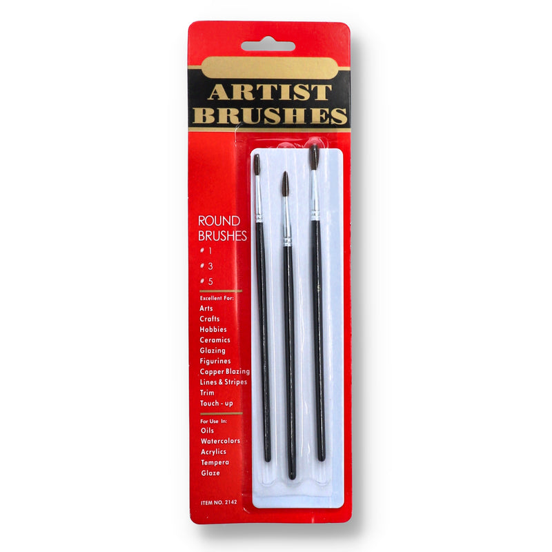 3pc ART BRUSHES #1-3-5 ROUND