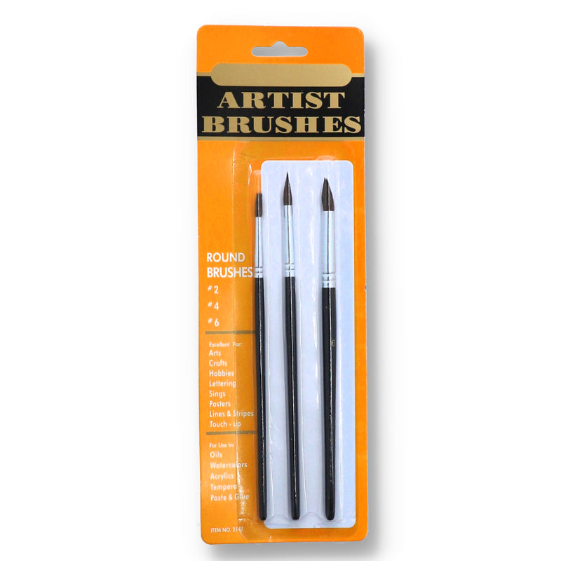3pc ROUND ARTIST BRUSH #2-4-6