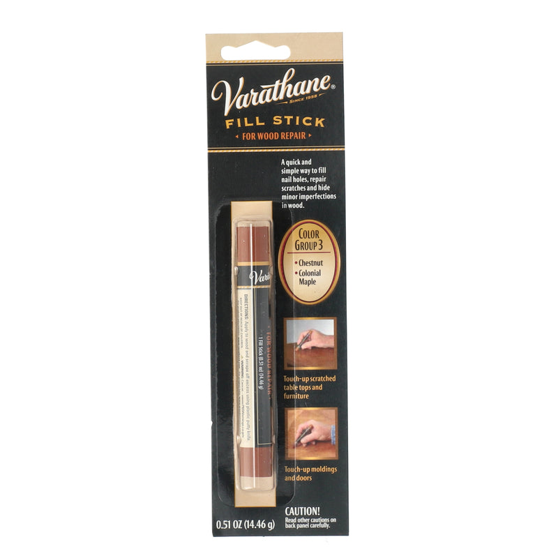 VARATHANE FILL STICK FOR WOOD REPAIR CHESTNUT & COLONIAL MAPLE COLOR