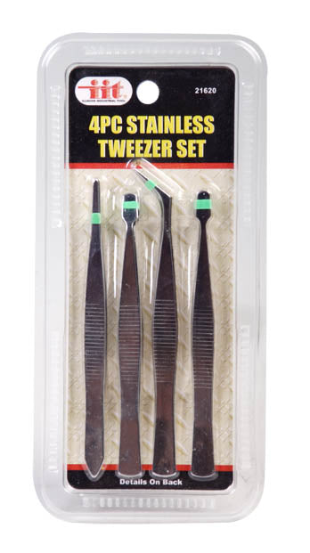 IIT 4pc STAINLESS TWEEZER SET