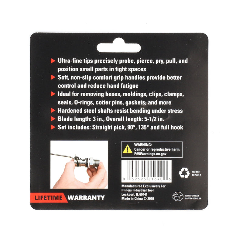 IIT PRO 4PC PICK & HOOK SET WITH CUSHION GRIP HANDLES