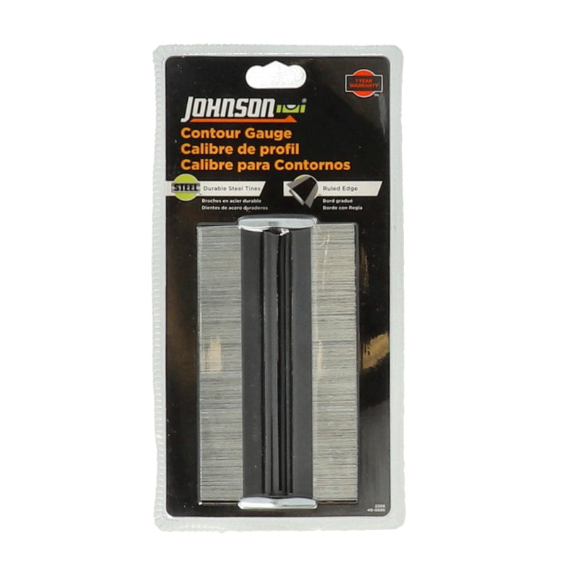 JOHNSON 6'' STEEL CONTOUR GAUGE WITH RULED EDGE -NO ADVERTISING OR INTERNET SALES