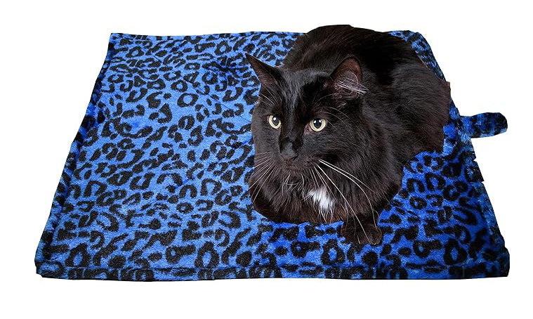 DOWNTOWN PET SUPPLY THERMAL CAT MAT BLUE CHEETAH PRINT 22x18''