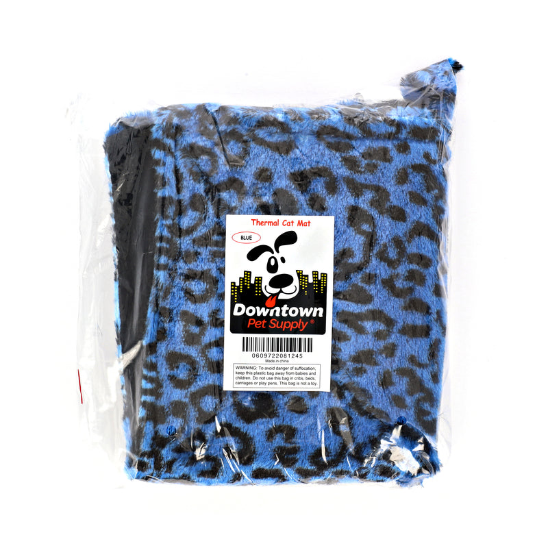 DOWNTOWN PET SUPPLY THERMAL CAT MAT BLUE CHEETAH PRINT 22x18''
