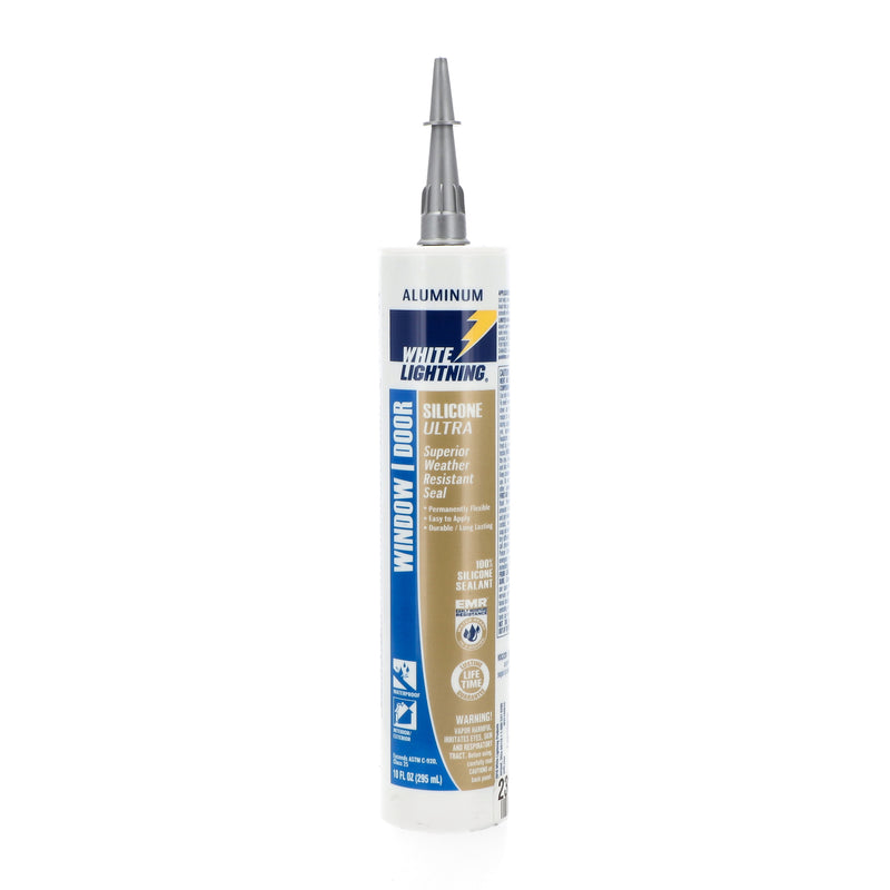 WHITE LIGHTNING 10.1OZ SILICONE ULTRA SEALANT ALUMINUM COLOR NO BIG BOX