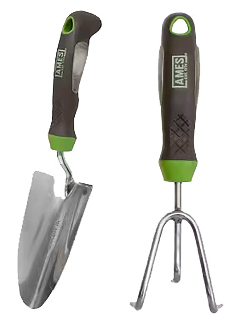 AMES 2pc GEL GRIP GARDEN TROWEL & CULTIVATOR SET