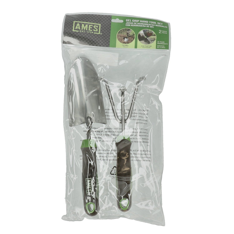 AMES 2pc GEL GRIP GARDEN TROWEL & CULTIVATOR SET
