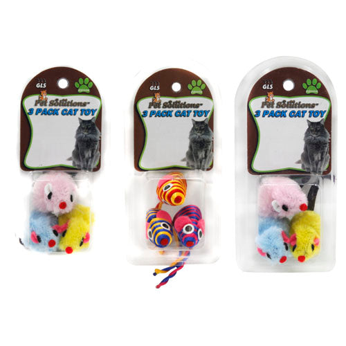 3pk ASSORTED CAT TOYS