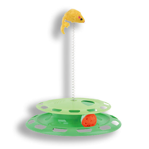 2 LAYER BALL TRACK CAT TOY WITH MOUSE