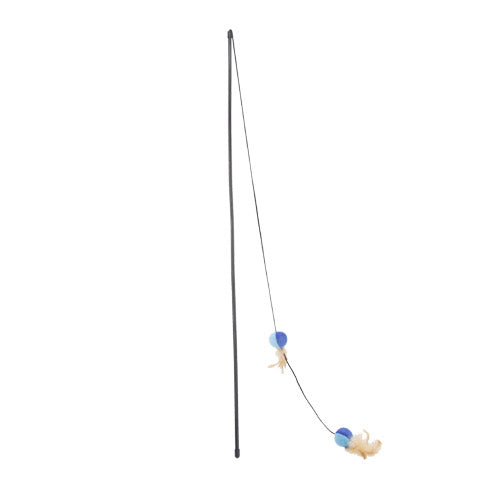 36'' CAT WAND FEATHER & BALL TEASER TOY