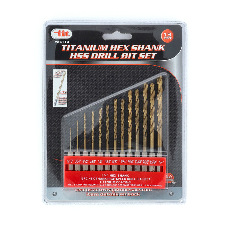 IIT 13pc HEX SHANK DRILL BIT SET