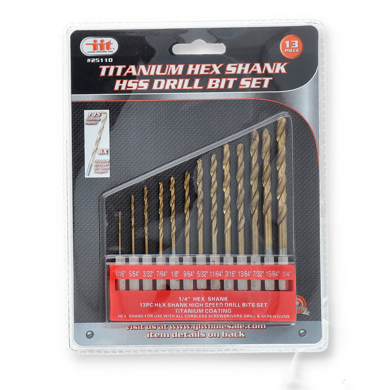 IIT 13pc HEX SHANK DRILL BIT SET