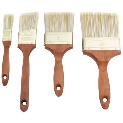 4pc PAINT BRUSH SET WOOD HANDLES 1-4''