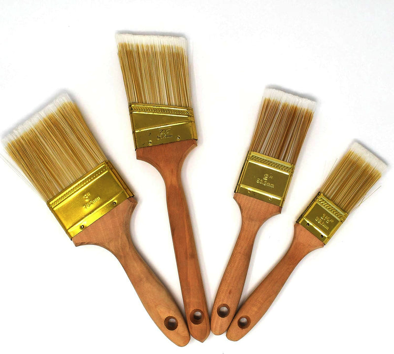 4pc PAINT BRUSH SET WOOD HANDLES 1-4''