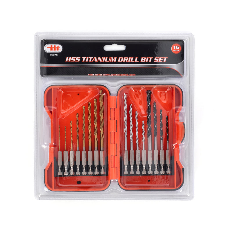 IIT 16pc HSS TITANIUM DRILL BIT SET
