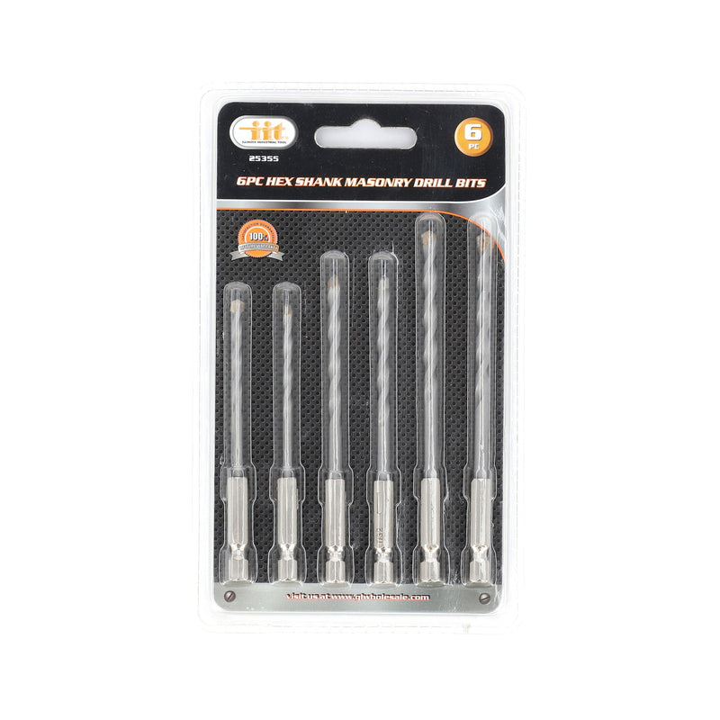 IIT 6pc HEX SHANK MASONRY DRILL BITS