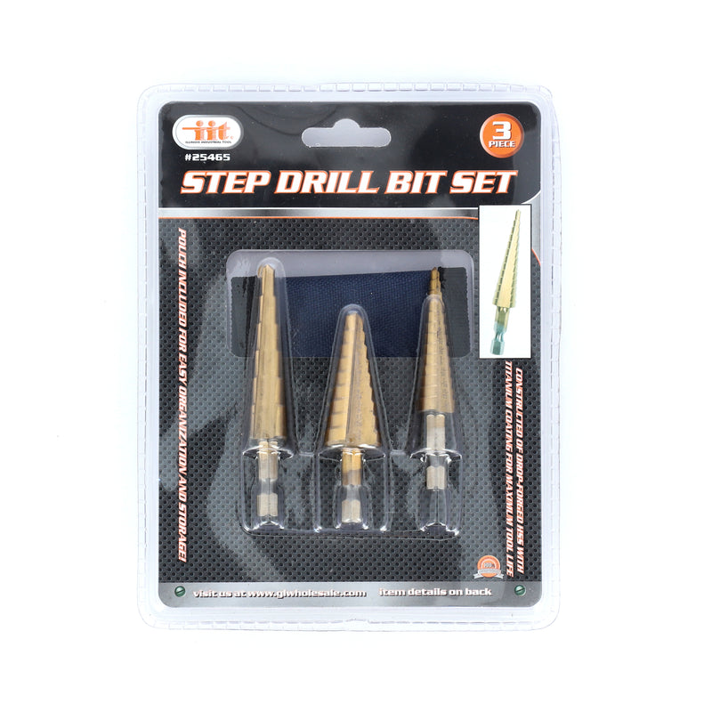 IIT 3pc STEP DRILL BIT SET