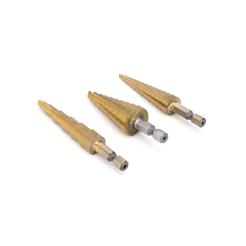 IIT PRO 3PC TITANIUM STEP DRILL BIT SET QUICK CHANGE