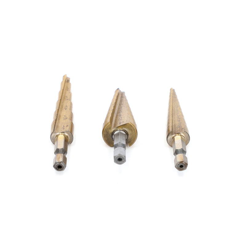 IIT PRO 3PC TITANIUM STEP DRILL BIT SET QUICK CHANGE