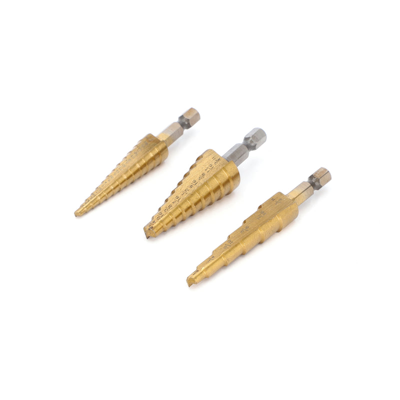 IIT PRO 3PC TITANIUM STEP DRILL BIT SET QUICK CHANGE
