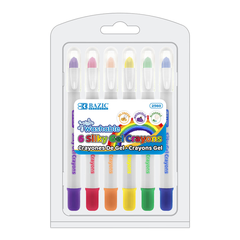 6ct WASHABLE SILKY GEL CRAYONS -NO ONLINE SALES