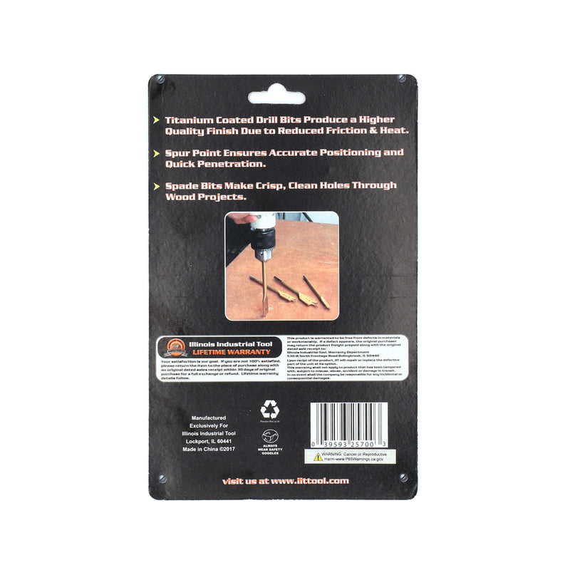 IIT 6pc TITANIUM WOOD SPADE BIT