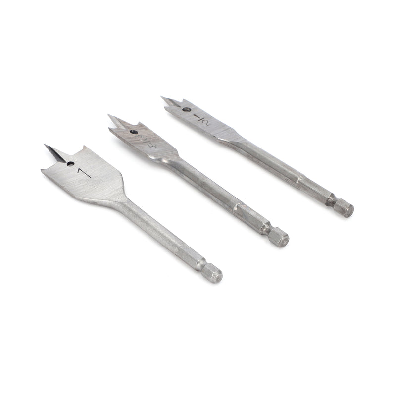 IIT 3PC STUBBY SPADE BIT SET QUICK CHANGE