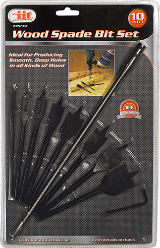 IIT 10pc WOOD SPADE BIT & EXTENSION