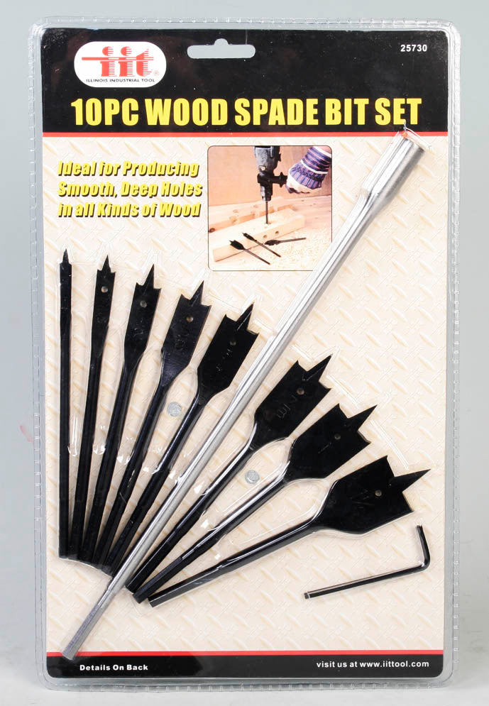 IIT 10pc WOOD SPADE BIT & EXTENSION