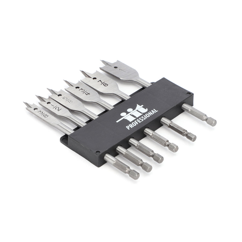 IIT 6PC QUICK CHANGE SPADE BIT SET WITH RACK