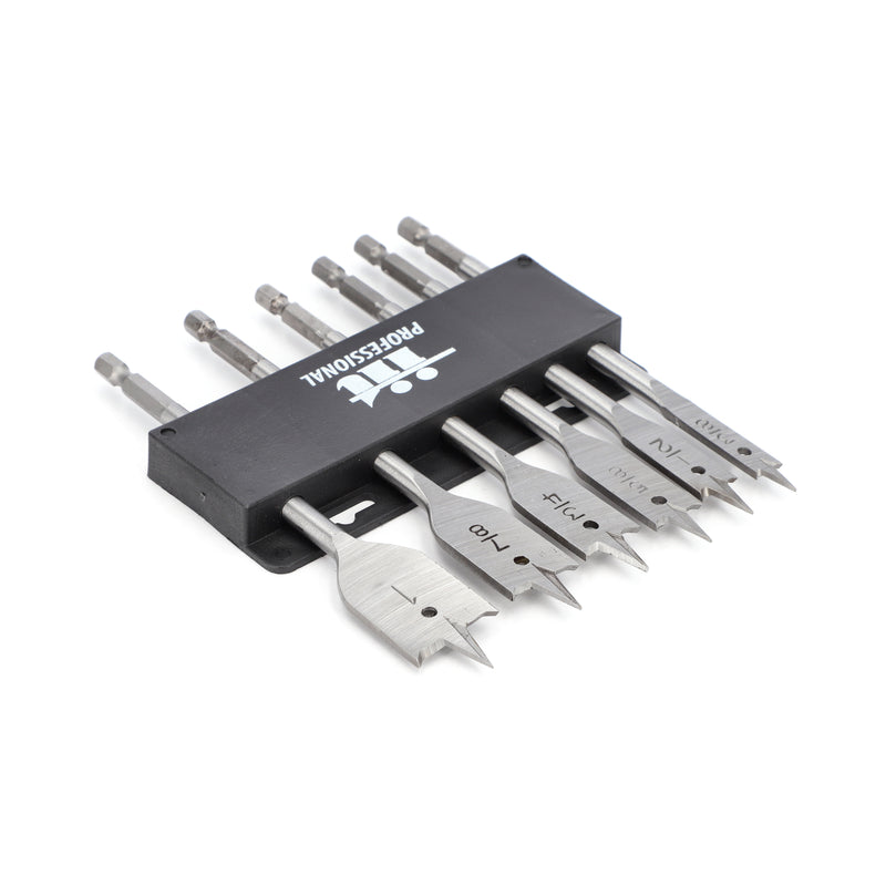 IIT 6PC QUICK CHANGE SPADE BIT SET WITH RACK