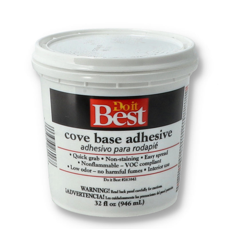 DO IT BEST 1 QUART COVE BASE ADHESIVE INTERIOR/EXTERIOR