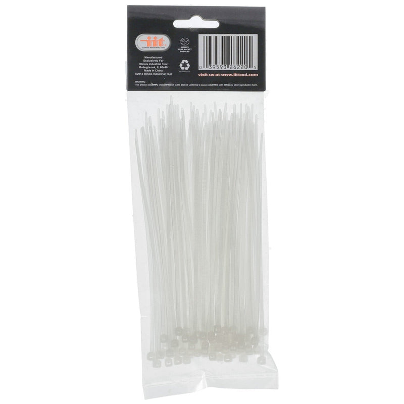 IIT 100pc 6'' WHITE NYLON CABLE TIES