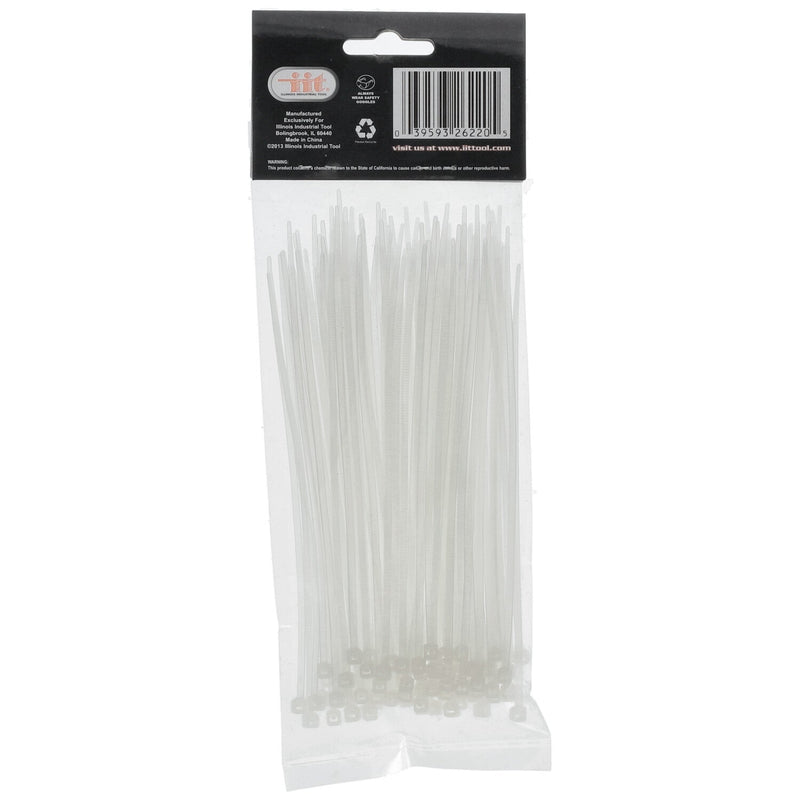 26230-IIT 100pc 8'' WHITE NYLON CABLE TIES