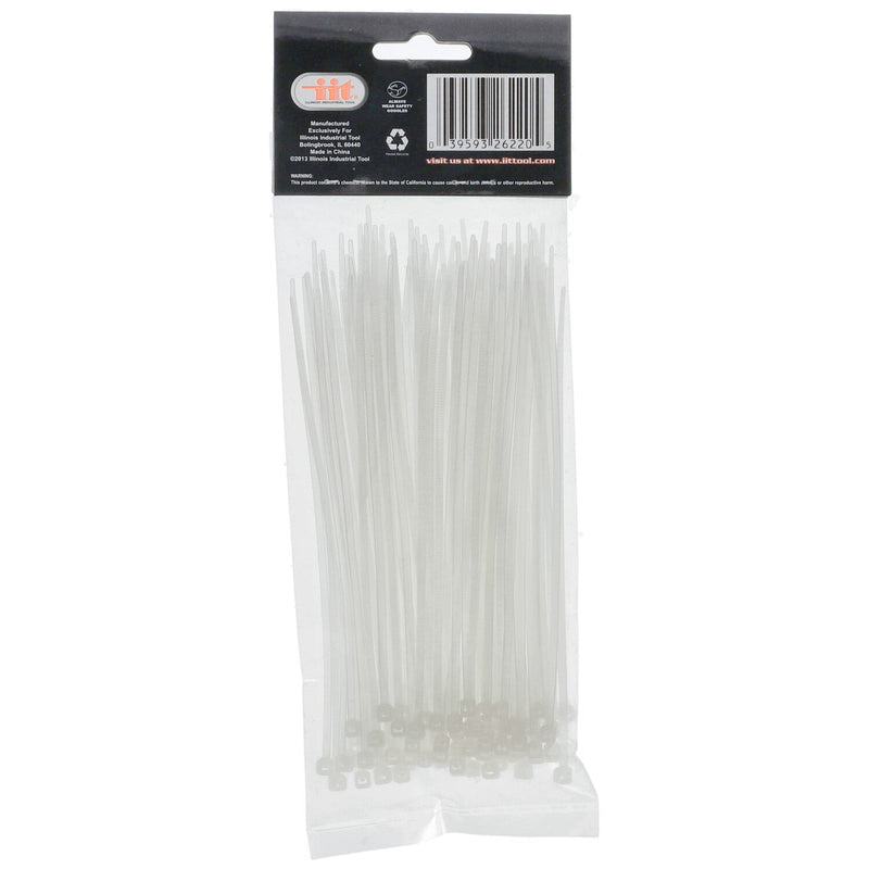 IIT 100pc 12'' WHITE NYLON CABLE TIES