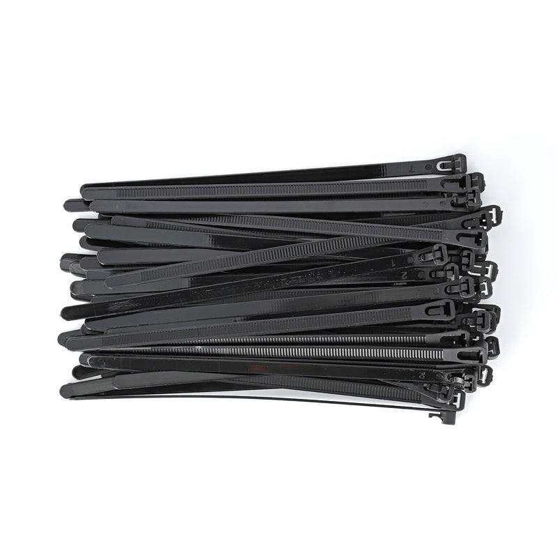 IIT 50PC 8'' x7.6MM RELEASABLE CABLE TIES